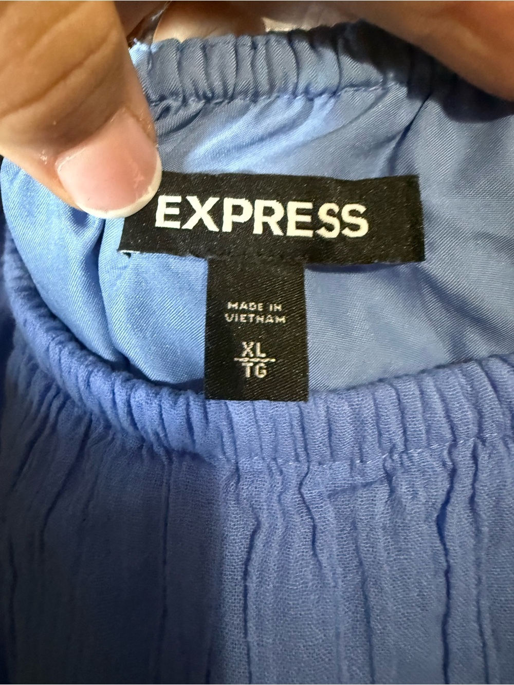 Express Light Blue Elastic Neck Sundress - Picture 3 of 7